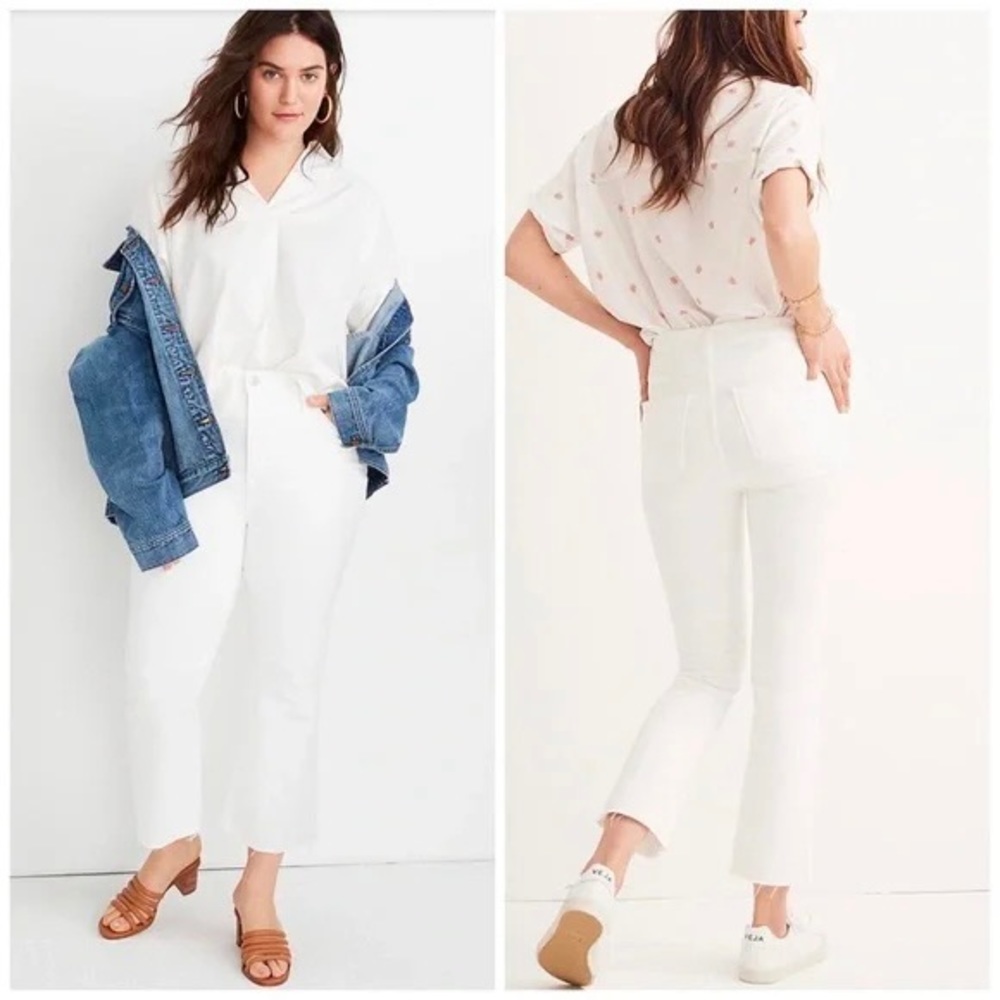 Madewell Cali Demi Boot Jeans White size 25